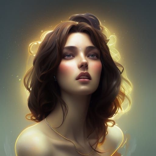 Anastasia Goddess Portrait in Art Nouveau Style