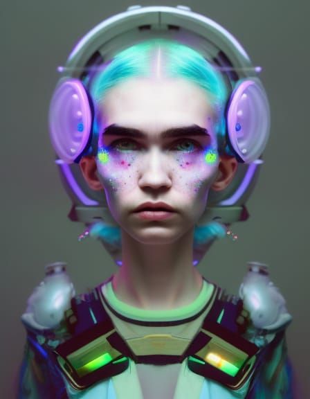 Grimes in Space: Cyberpunk 3D Art