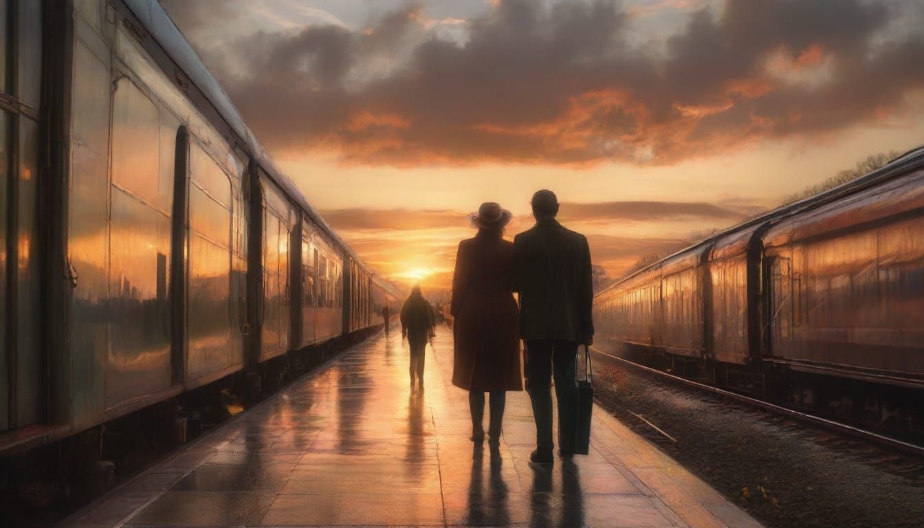 Ethereal Train Station Farewell in Dramatic Turner-Inspired ...