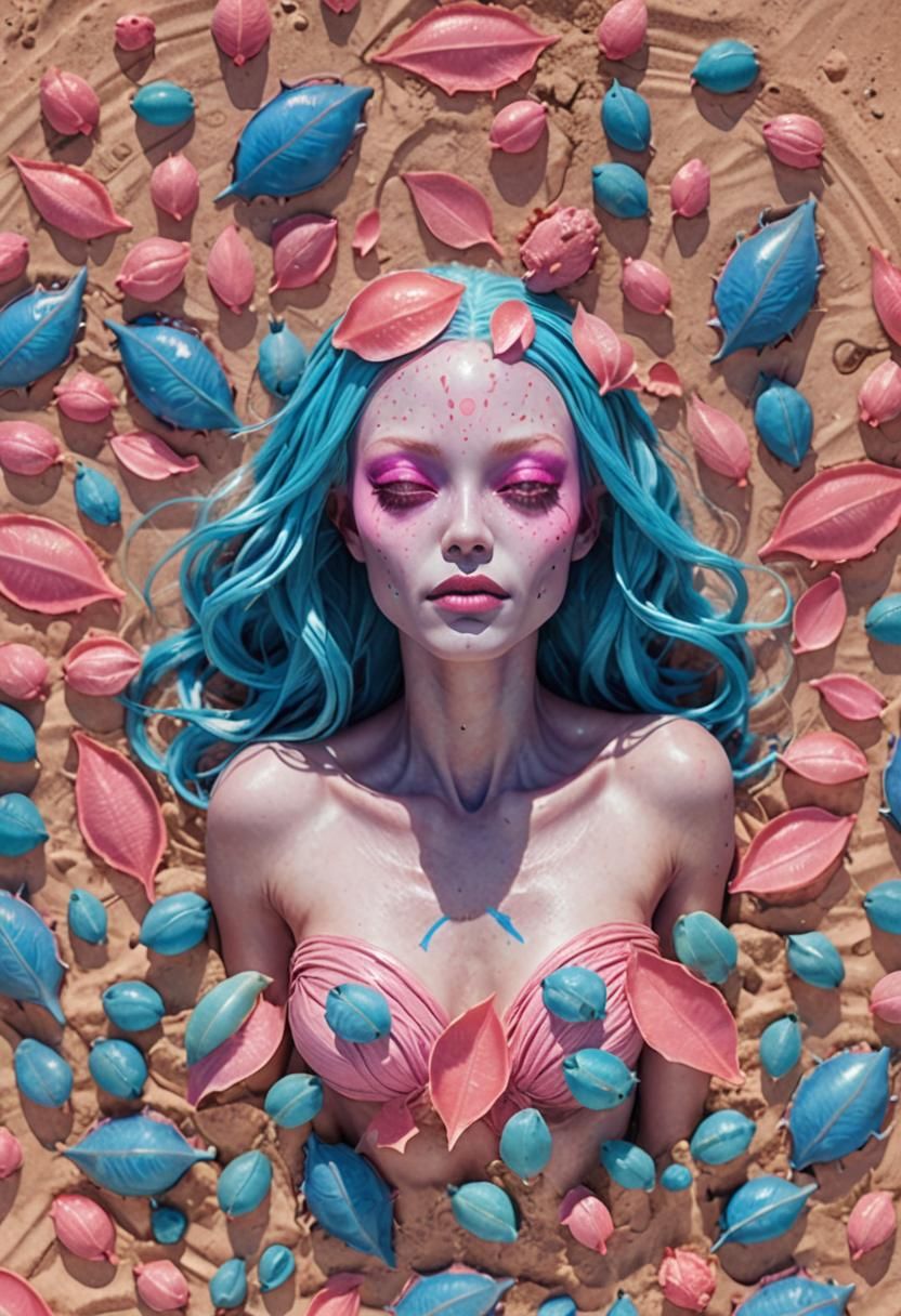 Exotic Alien Beauty Sunbathing