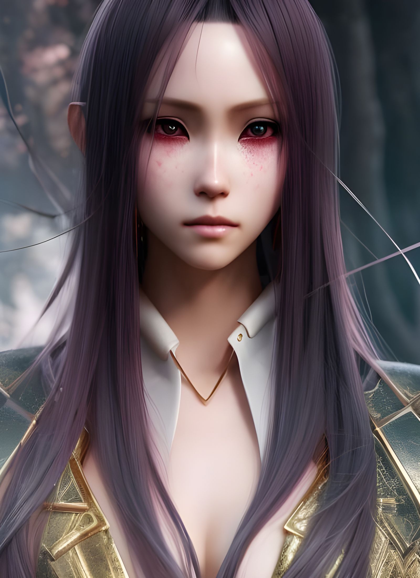 Yuuki Asuna Hyperrealistic Portrait in Vibrant Colors