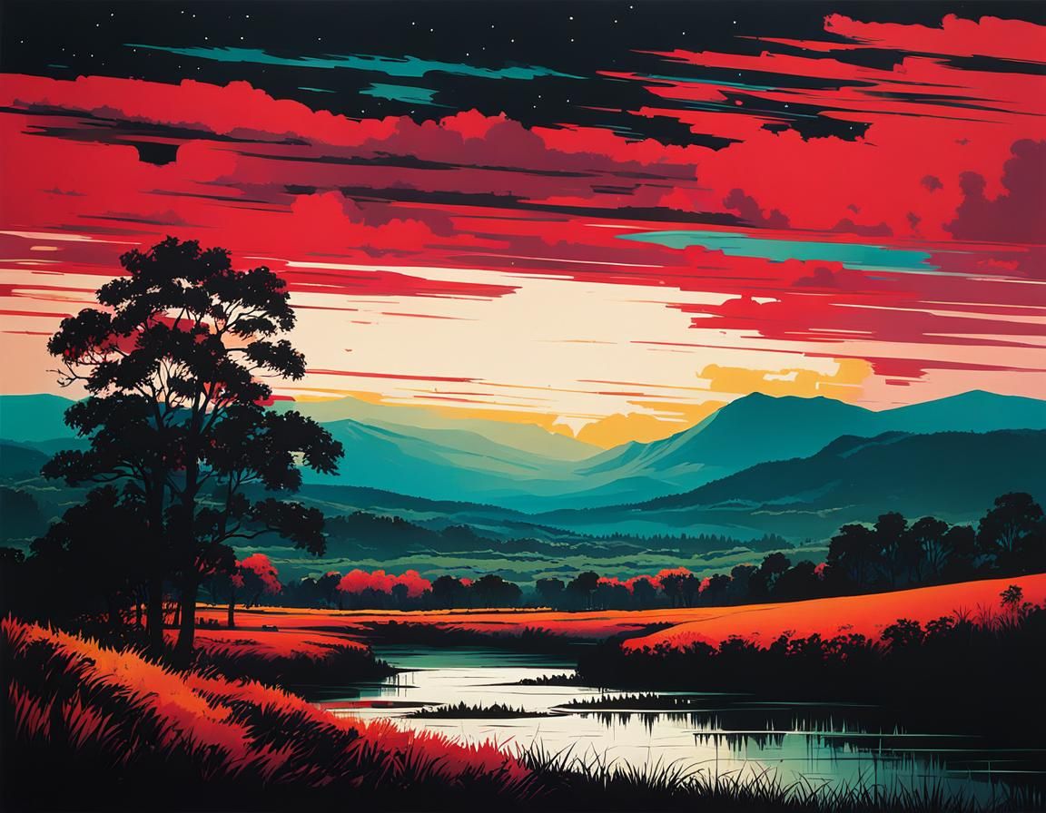 Abstract Landscape Inspired by Two Artists