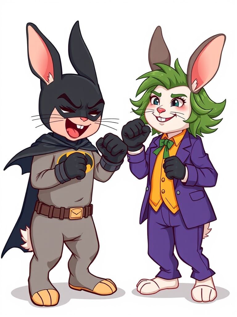 Batman Bunny vs. Joker Bunny: A Whimsical Boxing Match