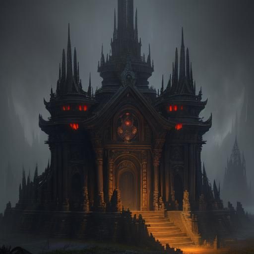 Serpent Temple: Dark Fantasy Concept Art