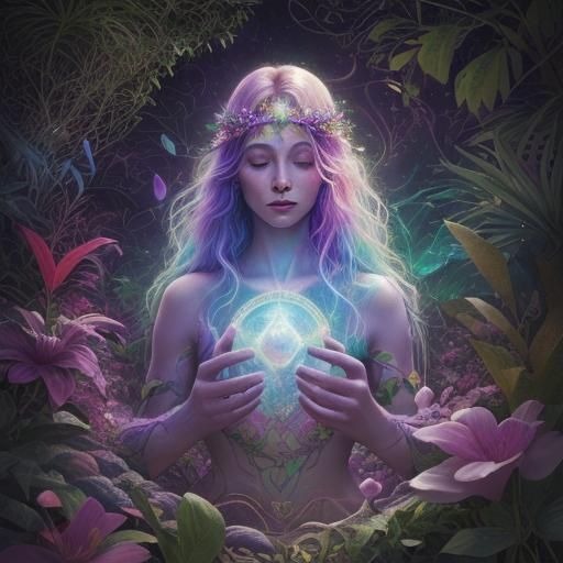 Cosmic Garden of Eden: Holographic Astral Illustration