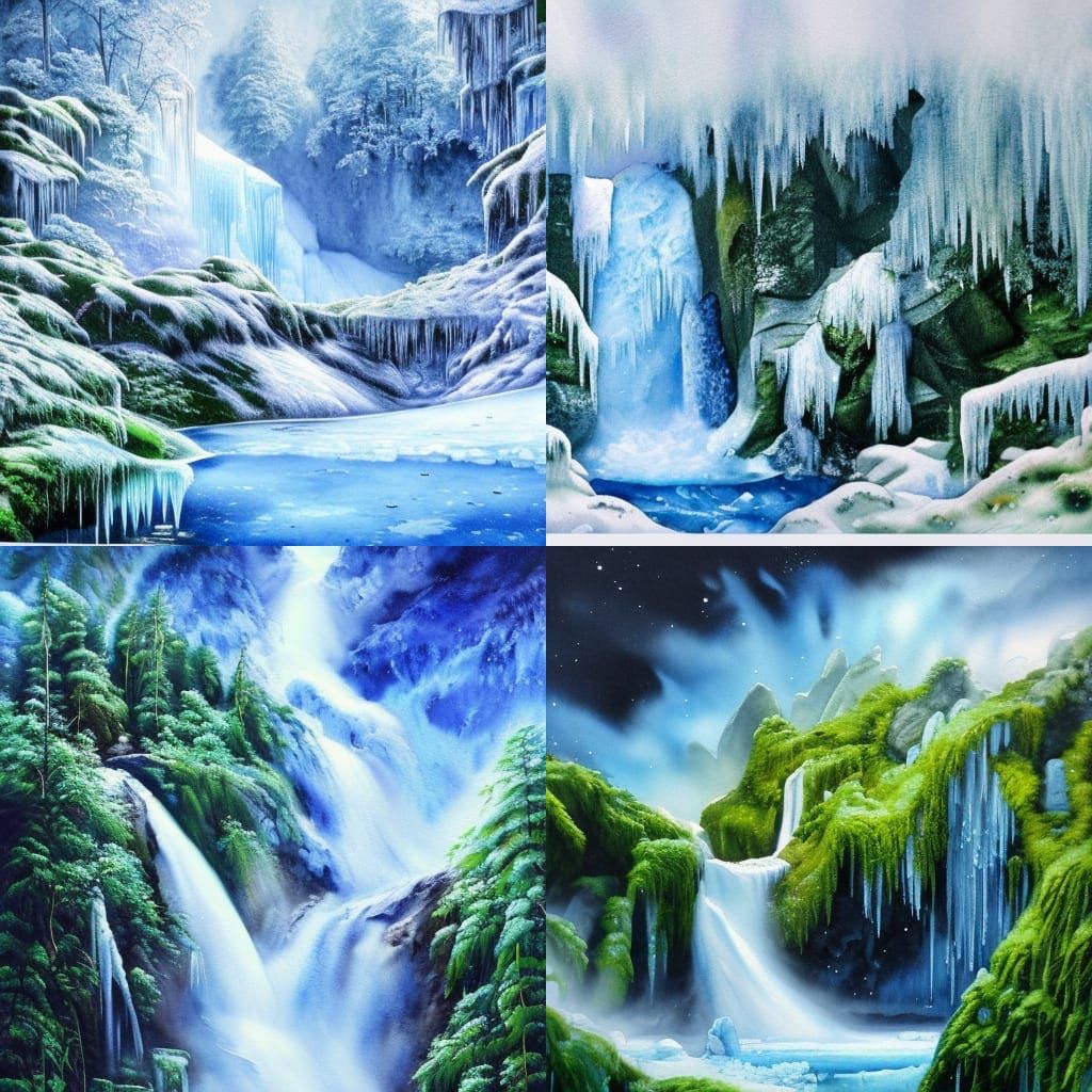 Frozen Island Planet: Hyperrealistic Oil Painting