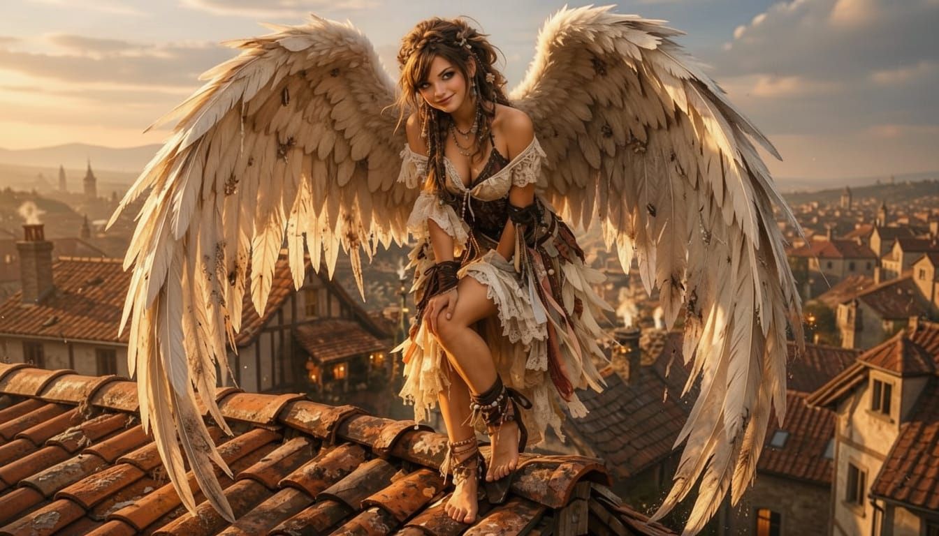 Fallen Angel Descends in Dramatic Light