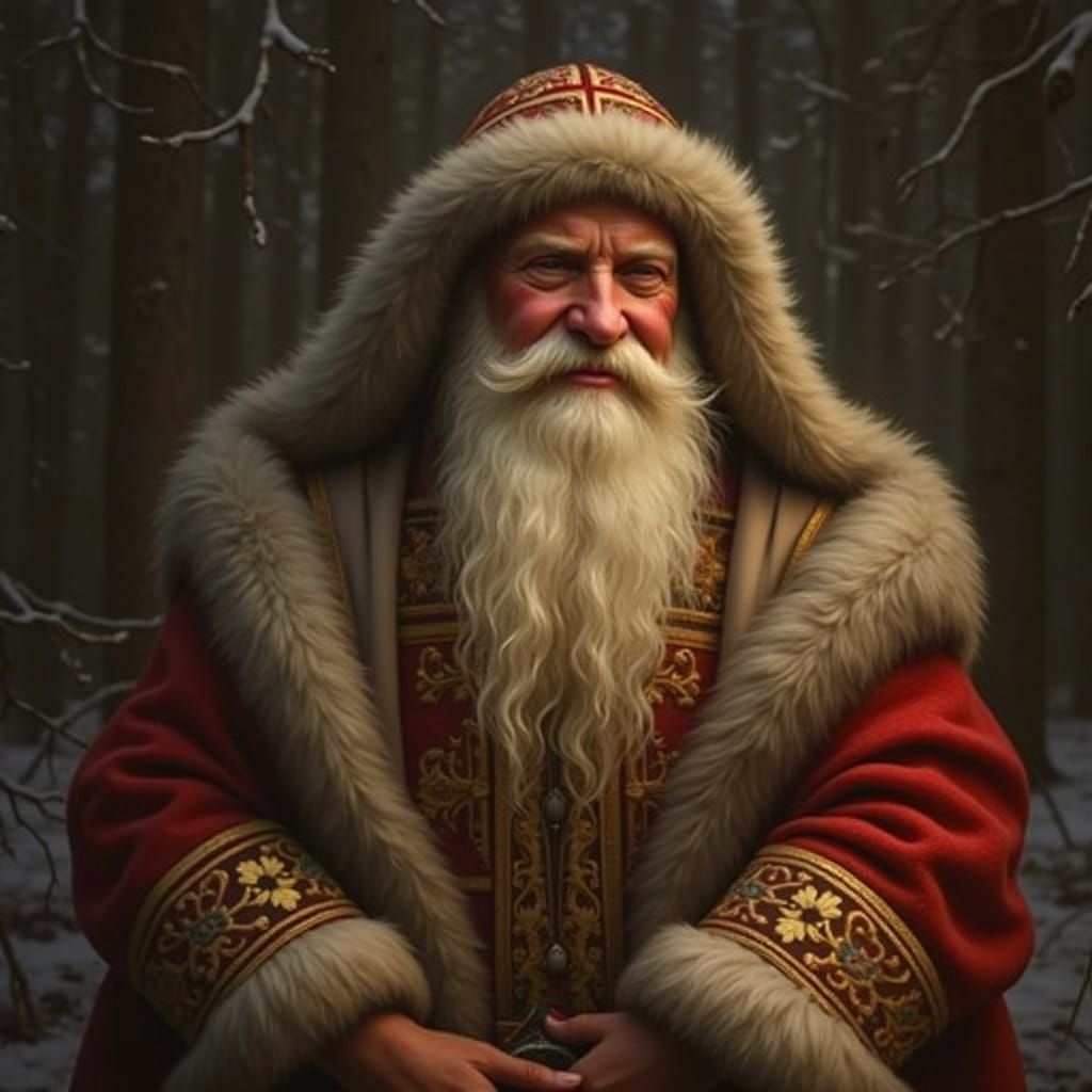 Saint Nicholas Portrait in Pre-Raphaelite Style