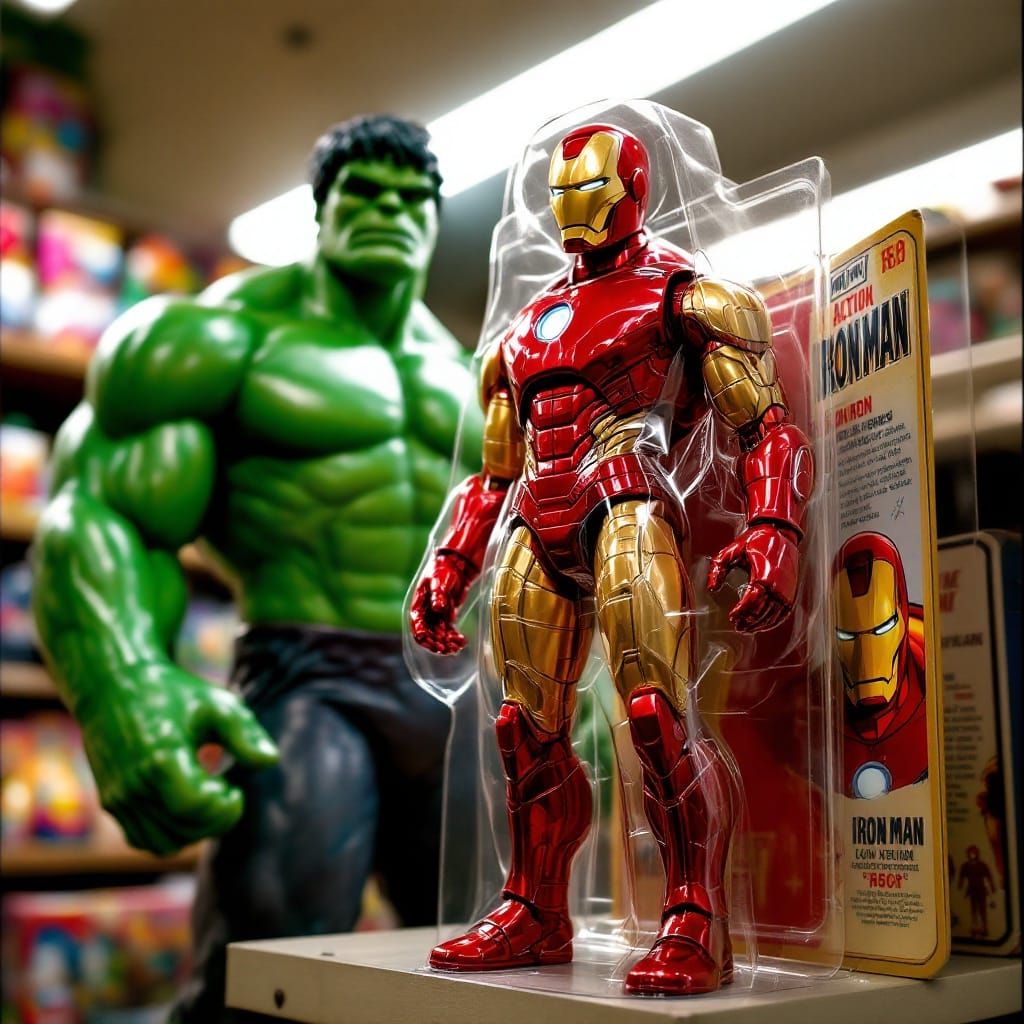 Vintage-Style Ironman Action Figure Breaks Free
