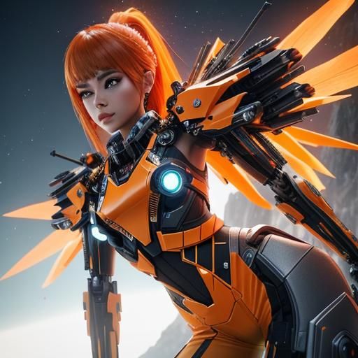 Crystalline Armored Woman: Sci-Fi Art in 8K