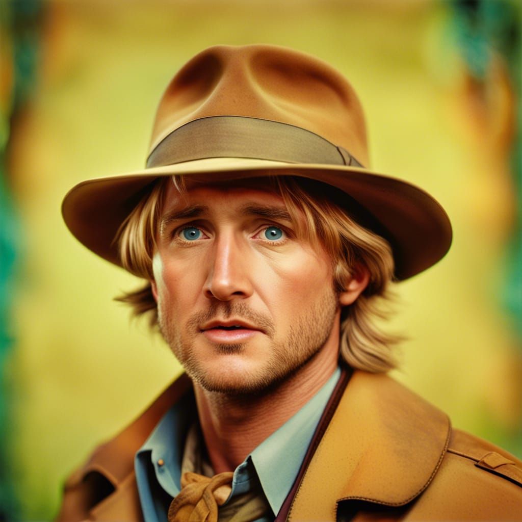 Surreal Indiana Jones Portrait in Retro Style