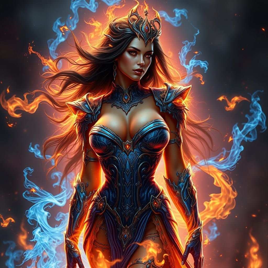 Ethereal Fire Goddess in Apocalypse Cosplay