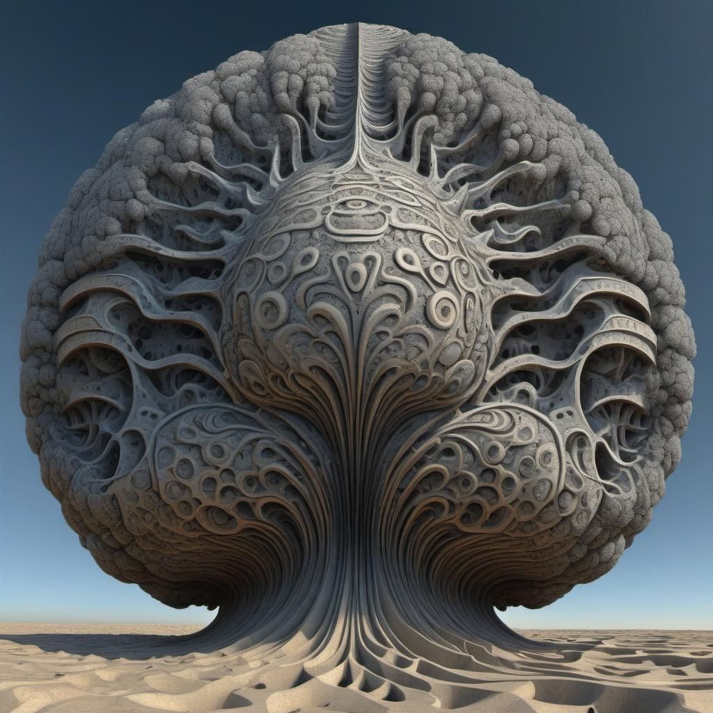 Abstract Cerebellum: Vector Fractal in Concrete Art Style