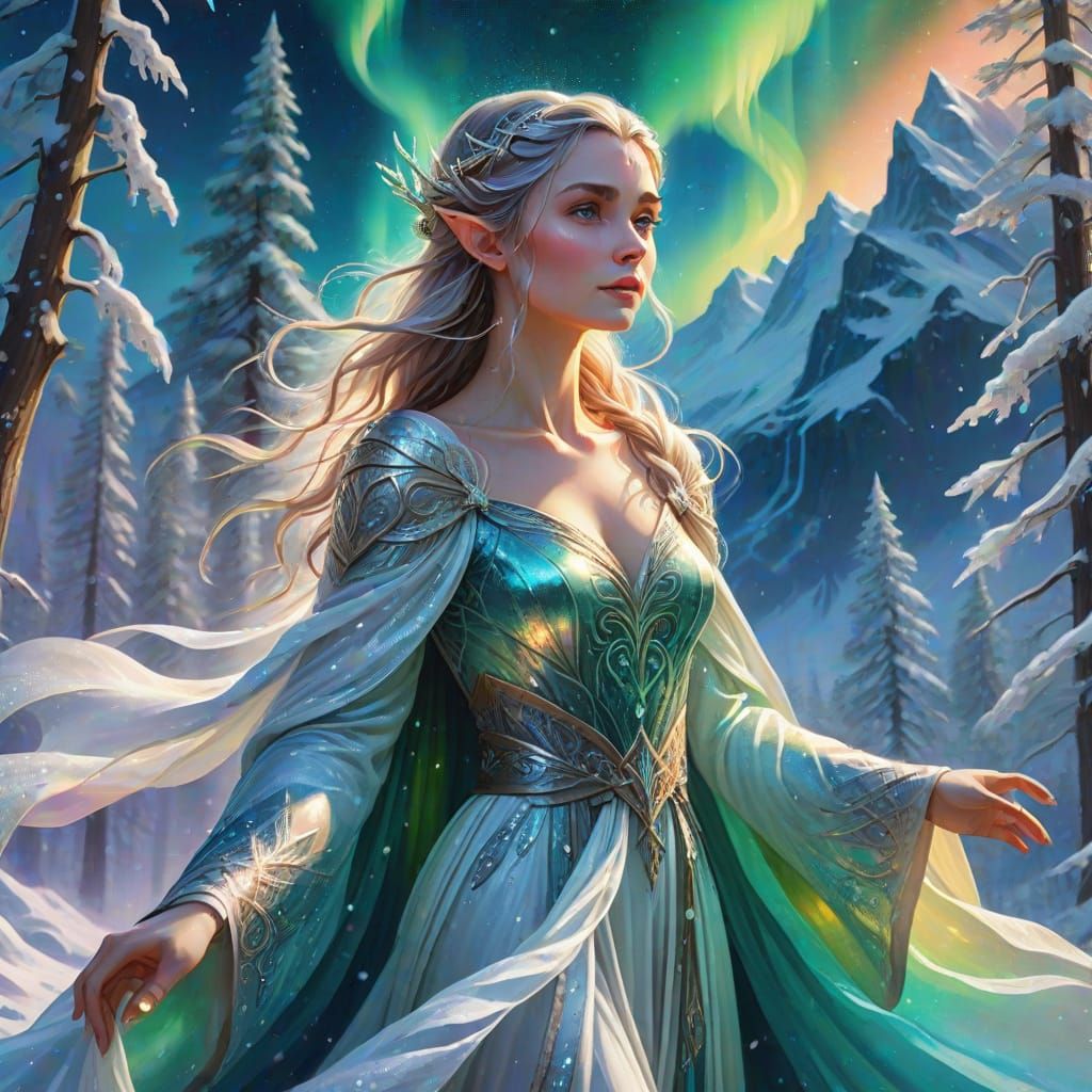 Ethereal Elf Princess in Winter Wonderland, Inspired by Kink...