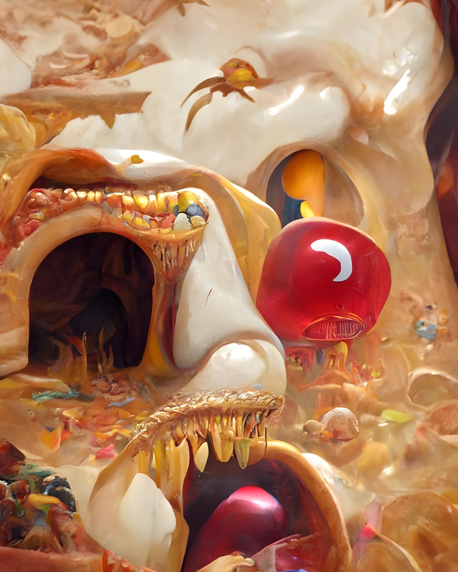 Hyperdetailed Pacman with Gnarly Teeth Digital Painting