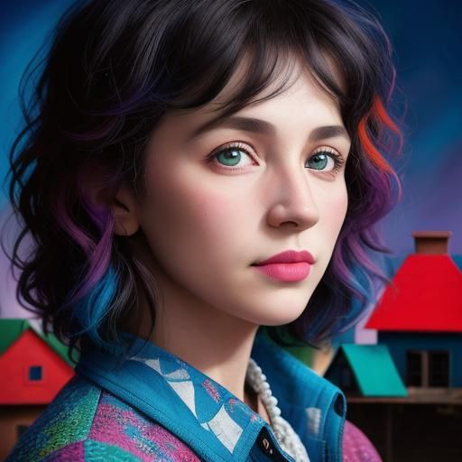 Colorful Lonely House in Chagall Style, 8K