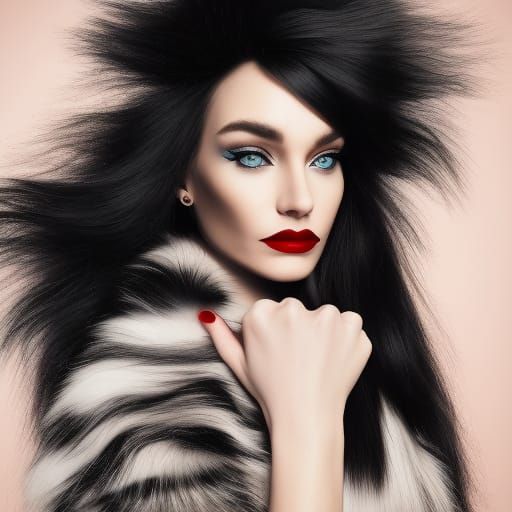 Modern Cruella Deville Portrait in Photorealism