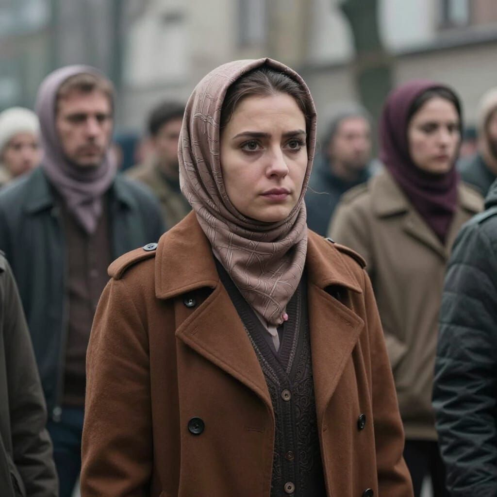 Warrior Portrait With Scarred Face and Determined Gaze