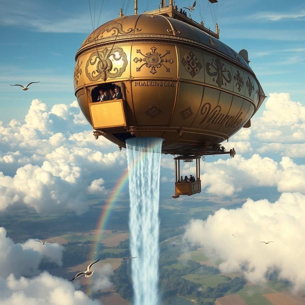 Victorian Airship Creates Waterfall in the Sky