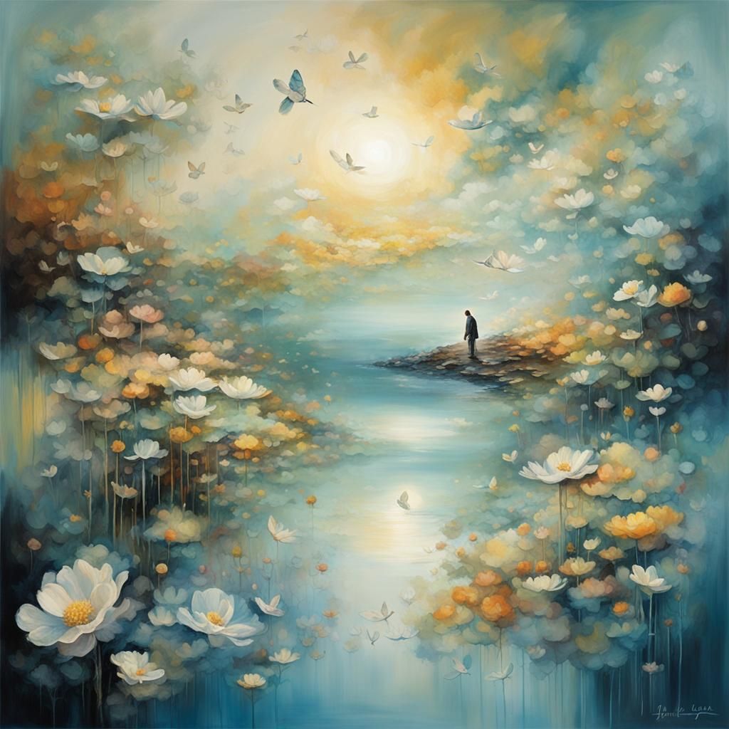 Ethereal Dreamscape: A Transcendent Gouache Masterpiece