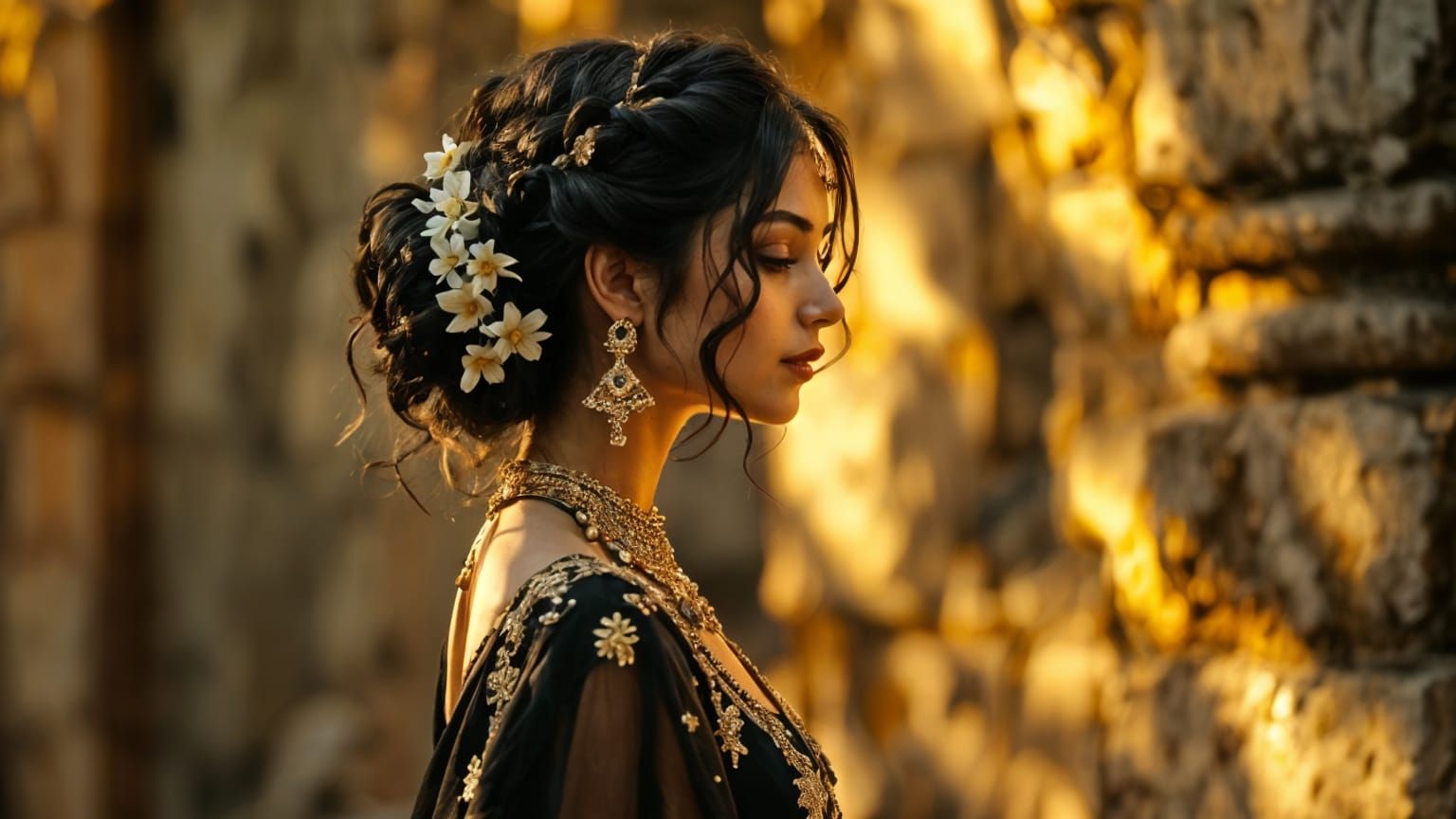 Indian Goddess in Warm, Golden Light