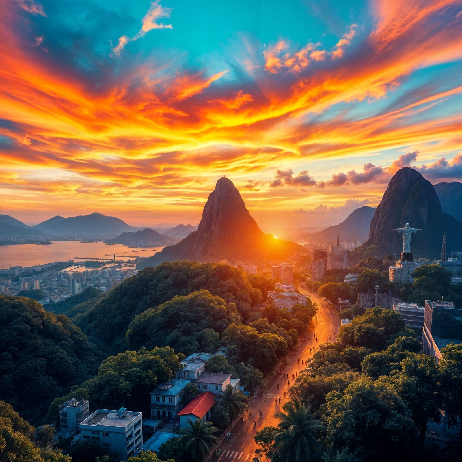 Vibrant Carnivale Landscape with Christ the Redeemer