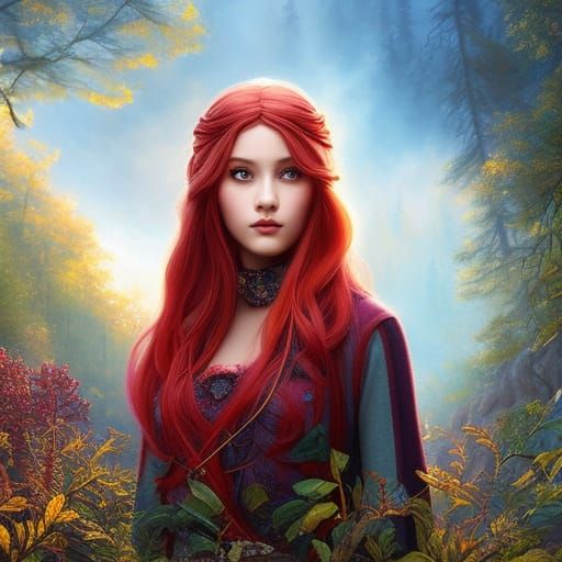 Disney Princess Portrait in Hyperrealistic Style