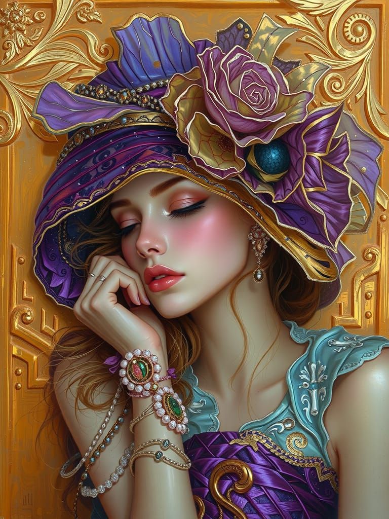 Elegant Woman in Deep Purple Hues