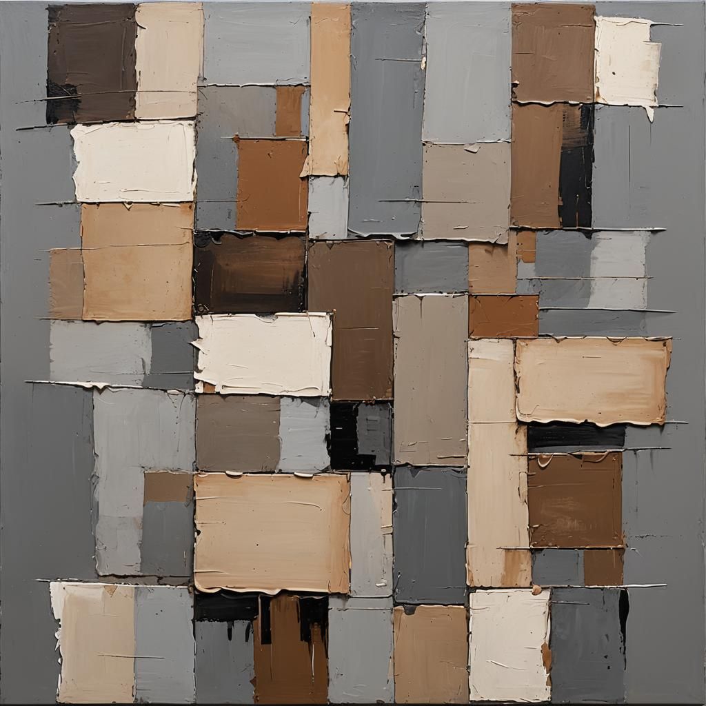 Abstract Geometric Shapes in Acrylic and Oil