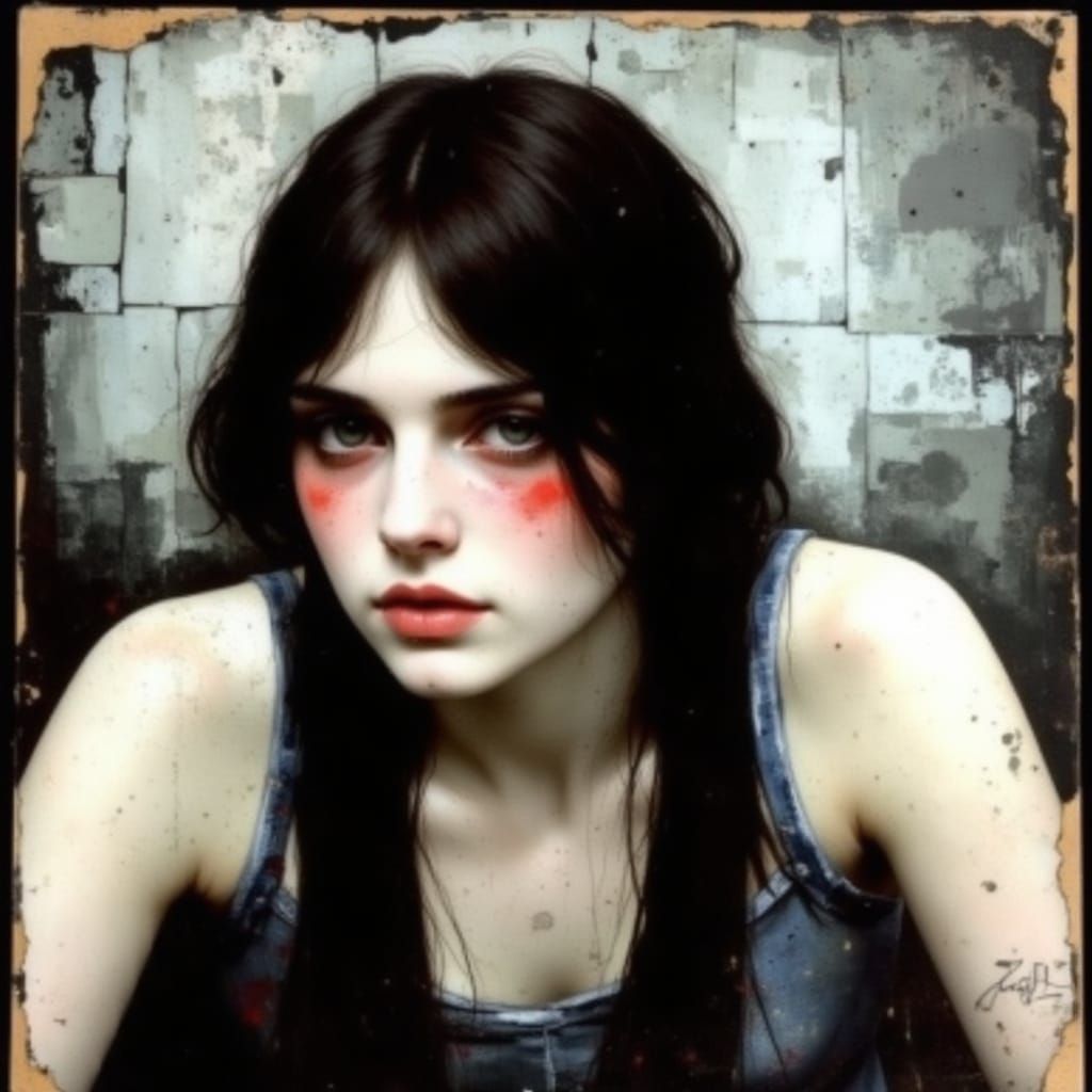 Dreamy Portrait in Art Nouveau Style