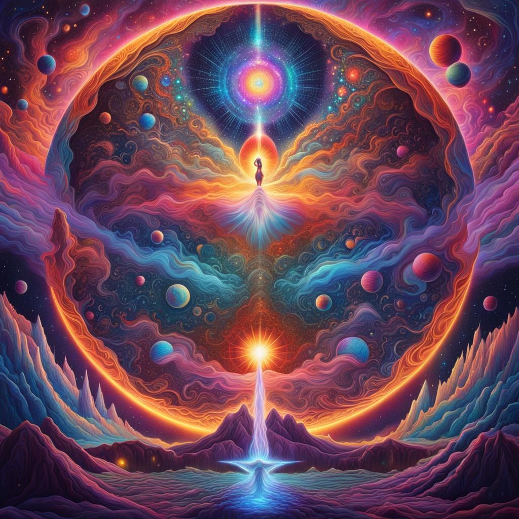 Holographic Astral Illustration of Destructive Mentality