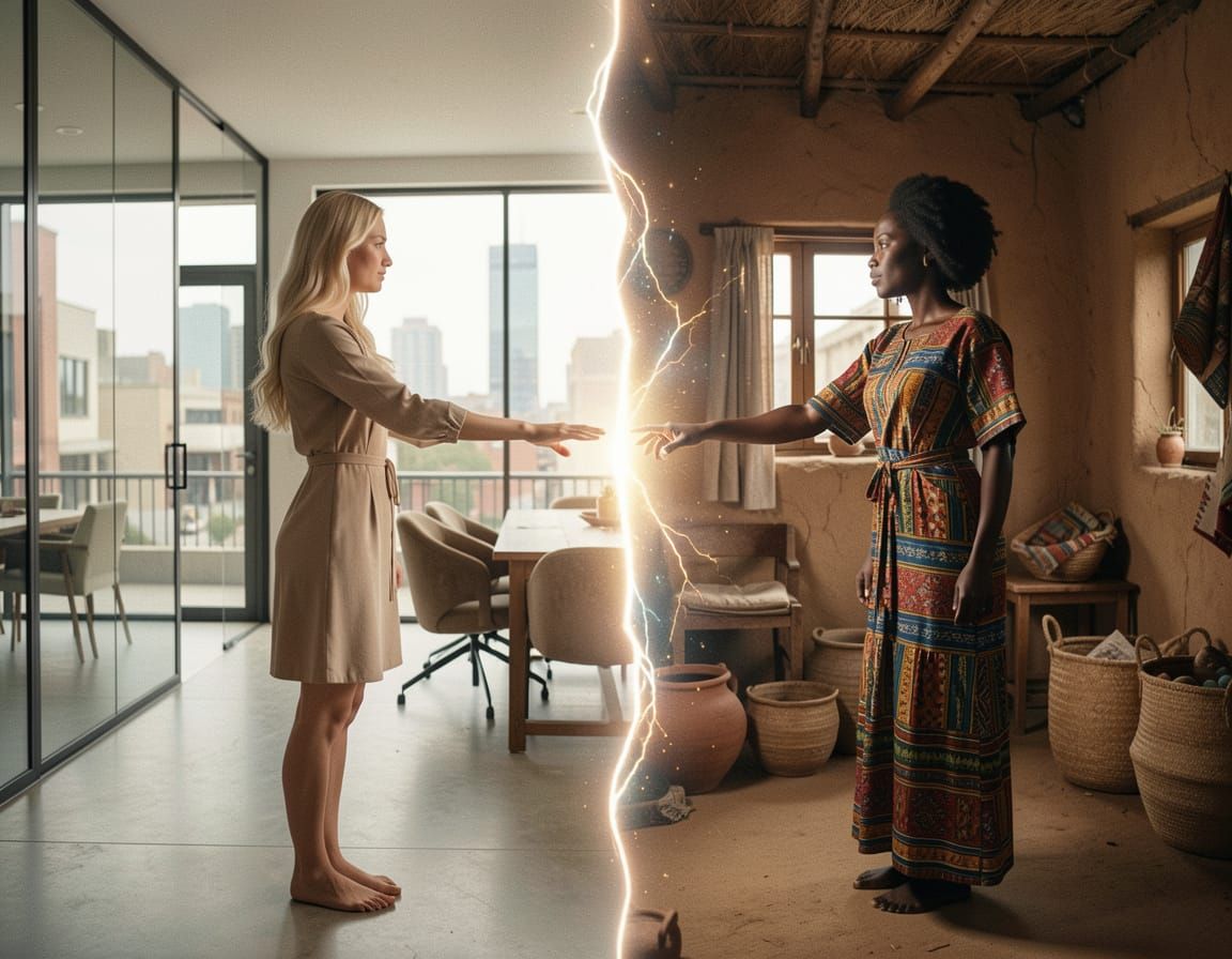 Split World Composition of Women Facing Rift