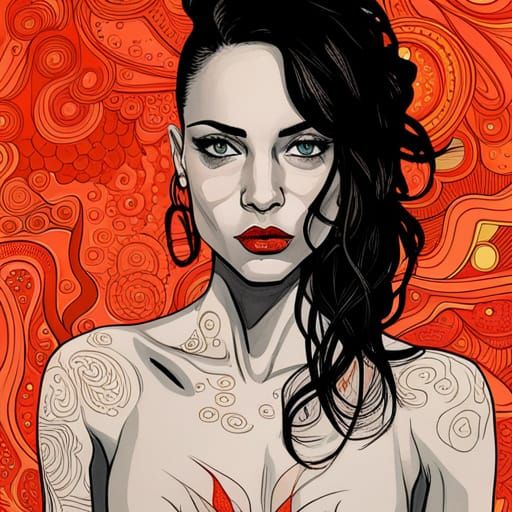 Outlaw Cowgirl Supermodel in Graphic Novel Style