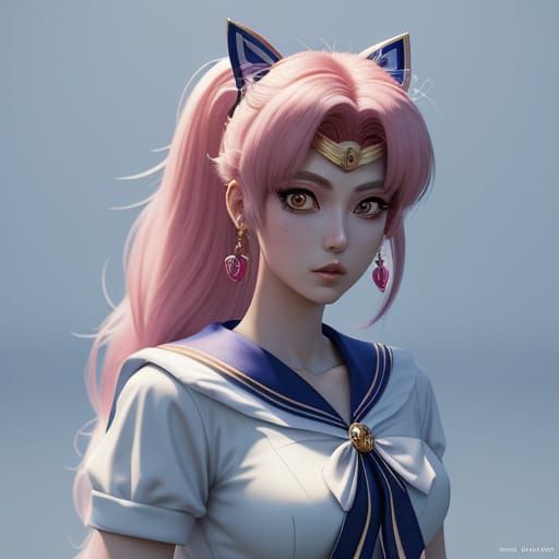 Sailor Moon Anime Style 3D Render