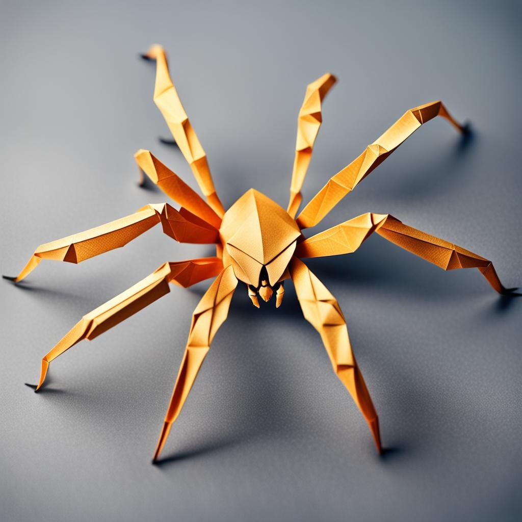 Origami Huntsman Spider Papercraft in 8K