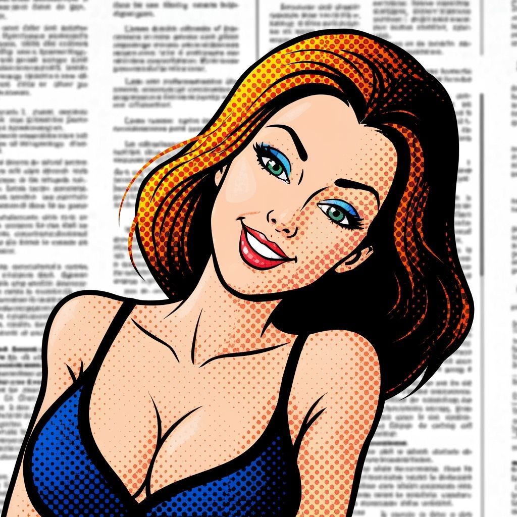 Cartoon Danseuse in Comic Style with Bold Colors