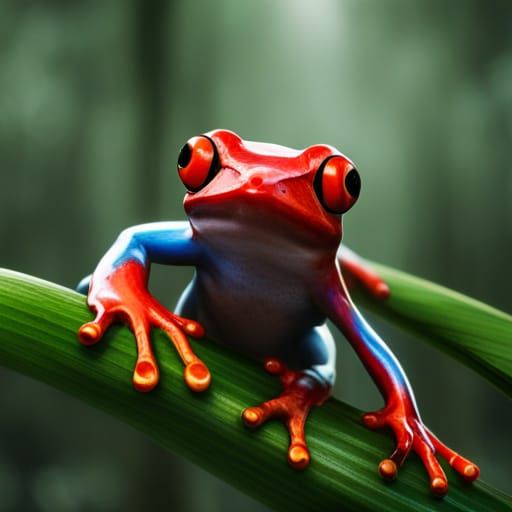 Poison Tree Frog in Detailed Matte Painting