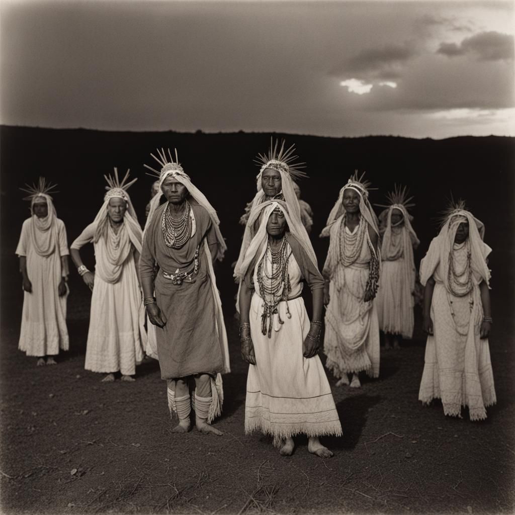 Indian Ghost Dance: Spiritual Movement in Golden Light