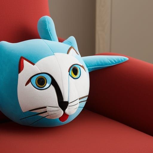 Cubist Stuffed Cat Plush