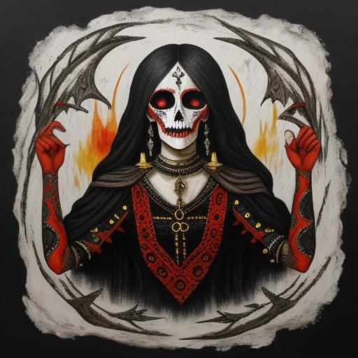 Charon Ferries a Soul to the Underworld in Folk Art