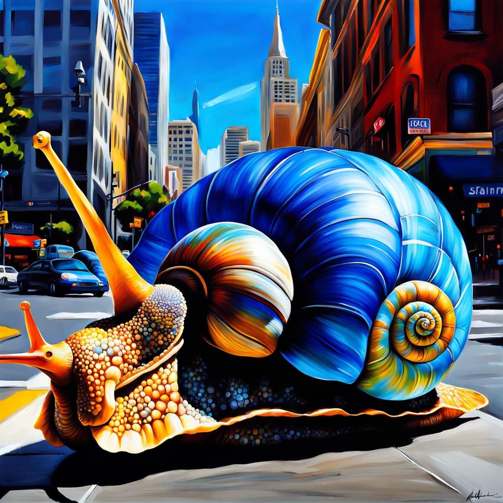 Giant Snail Taxi in San Francisco: Airbrush Art