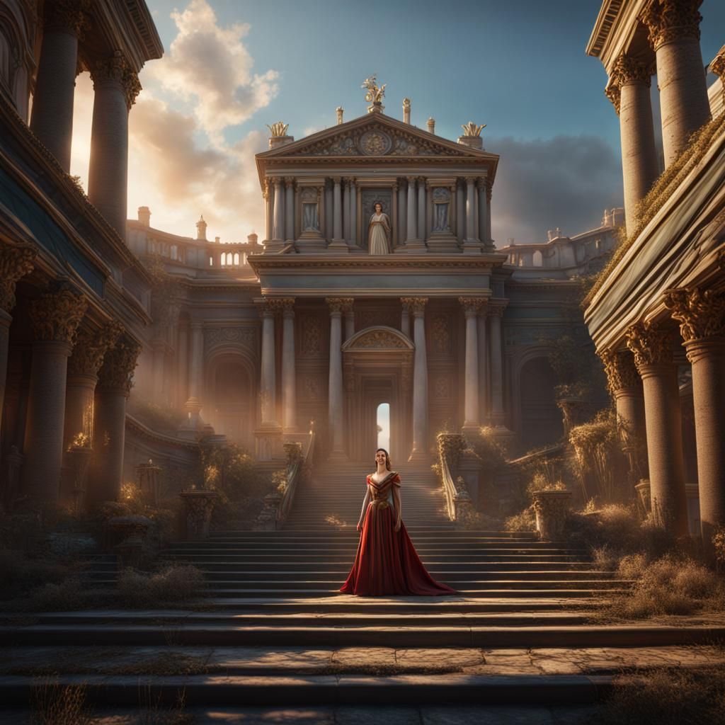 Ancient Roman Princess: Detailed Matte Painting