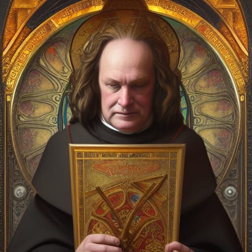 Anglican Clergyman Portrait in Religious Art Style