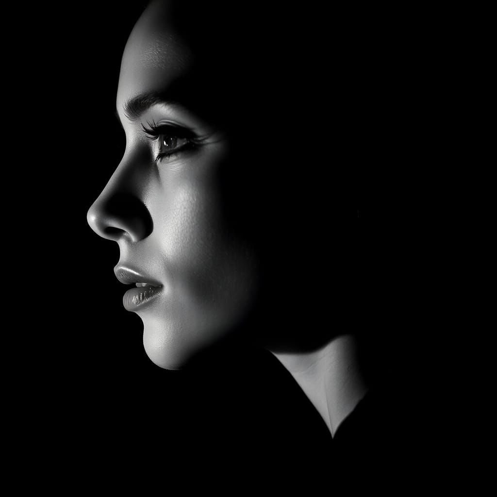 High Contrast Black and White Portrait