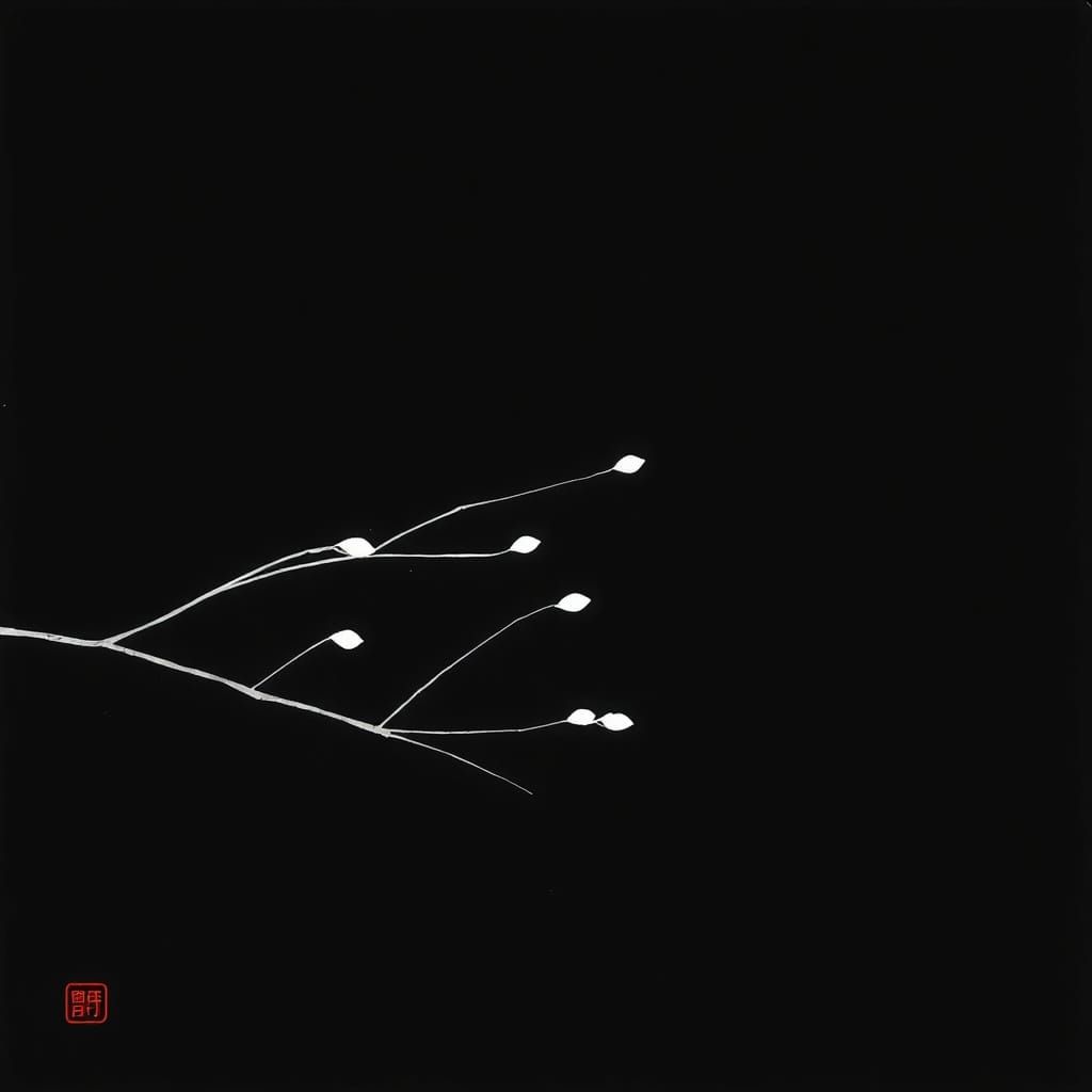 Elegant Japanese-Inspired Abstract Artwork Embodying the Bea...