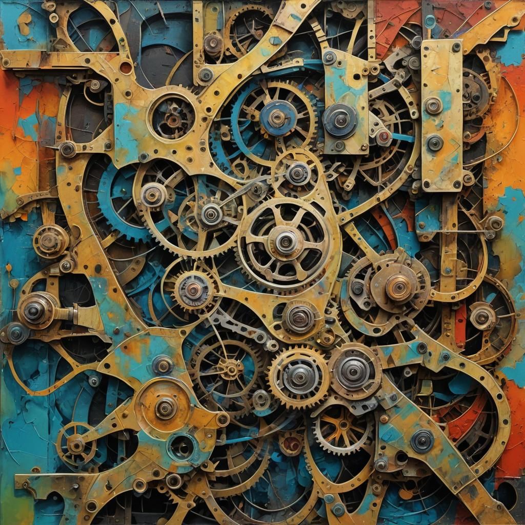 Abstract Machine with Complementary Colors and Fine Details