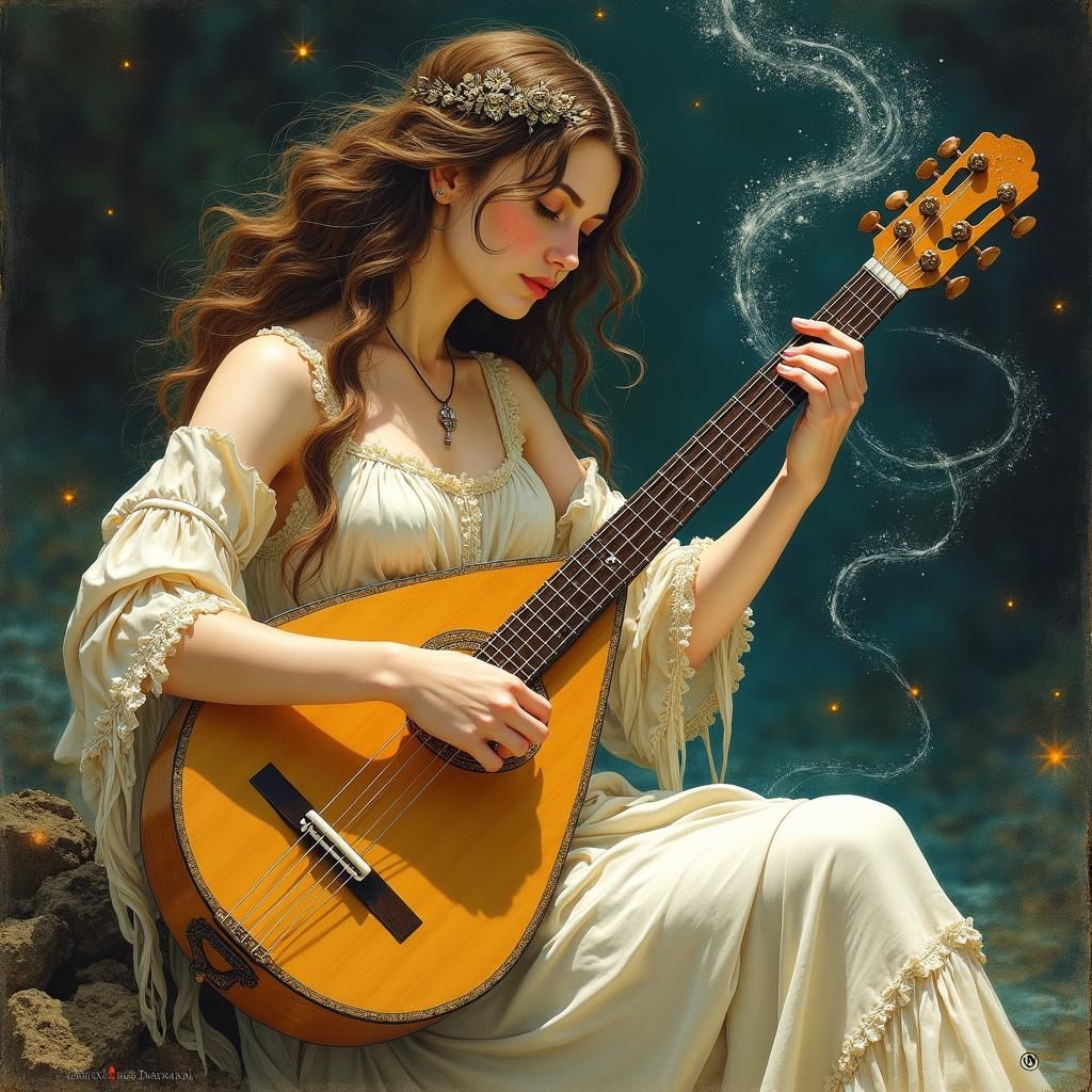 Enchanting Bard Creates Magic with Lute