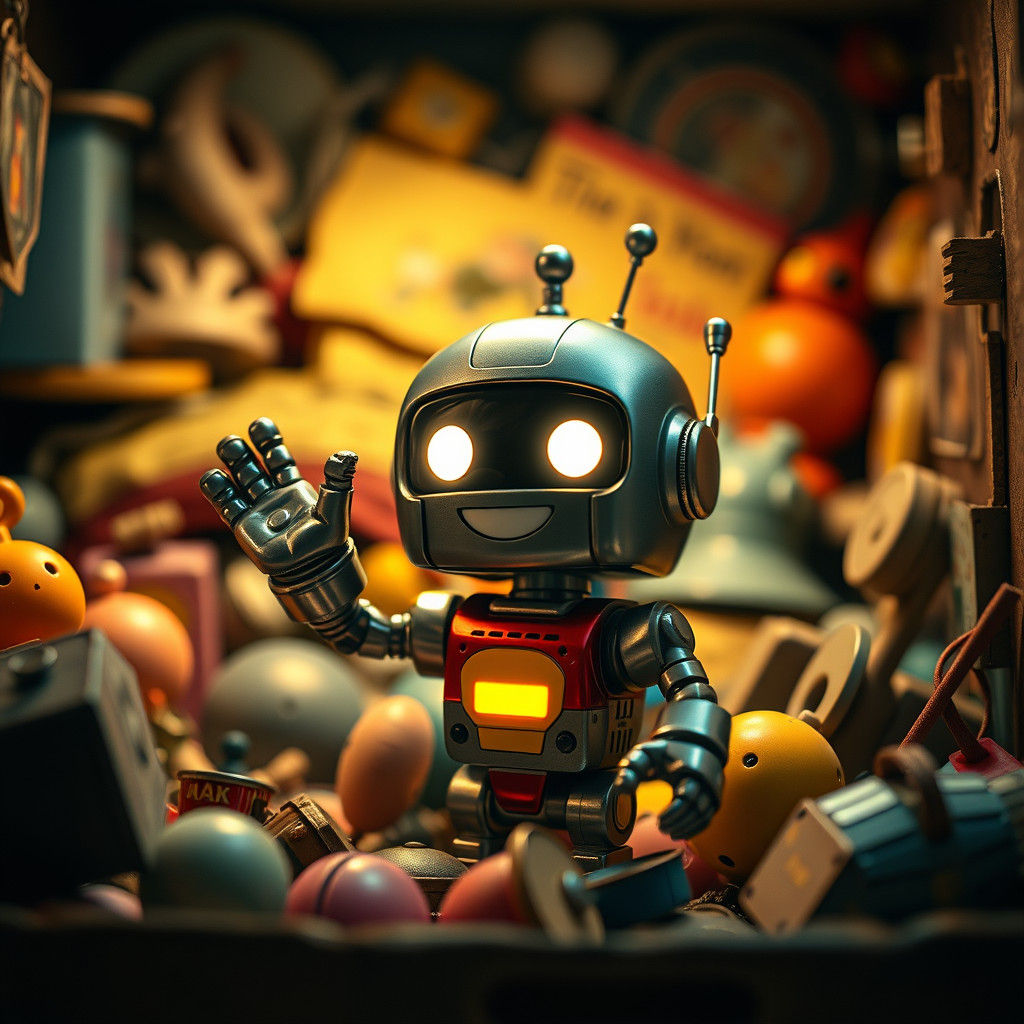 Chibi Robot Toy in Nostalgic Toy Box