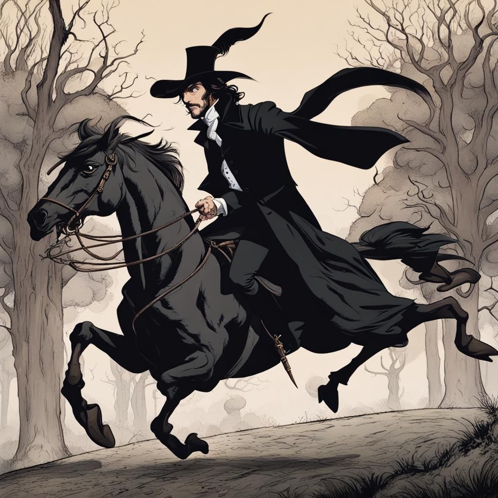 Ichabod Crane's Flight from the Headless Horseman