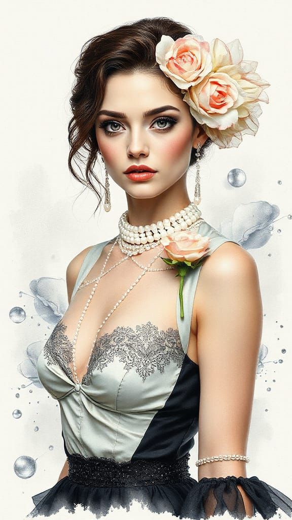 Elegant Woman in Mystical Realism Style